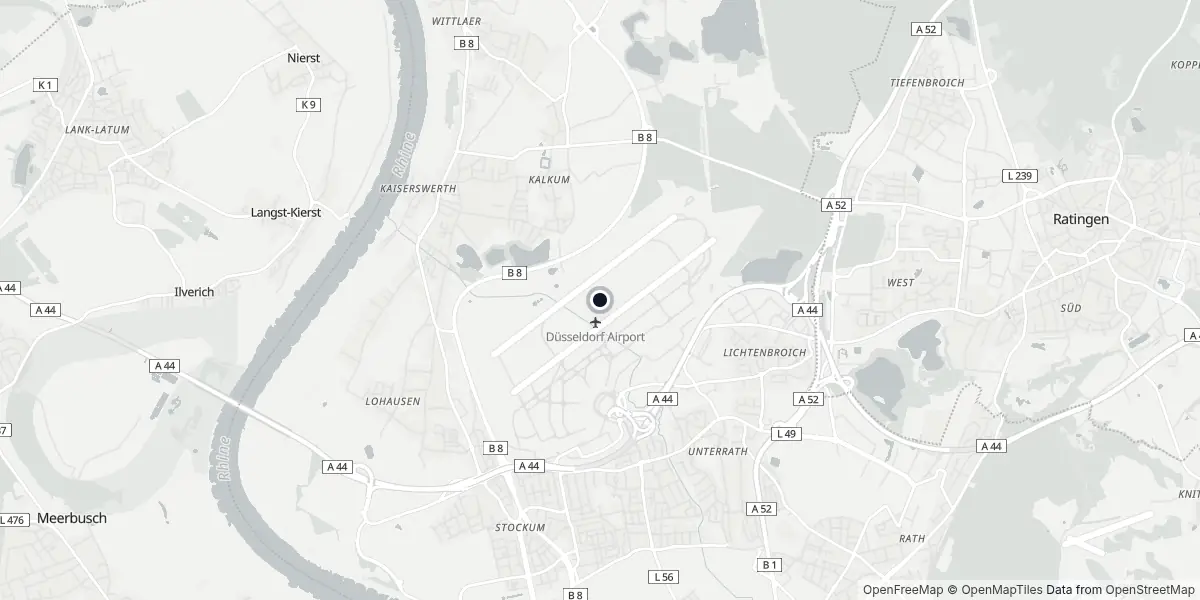 Mappa dell'Aeroporto di Düsseldorf