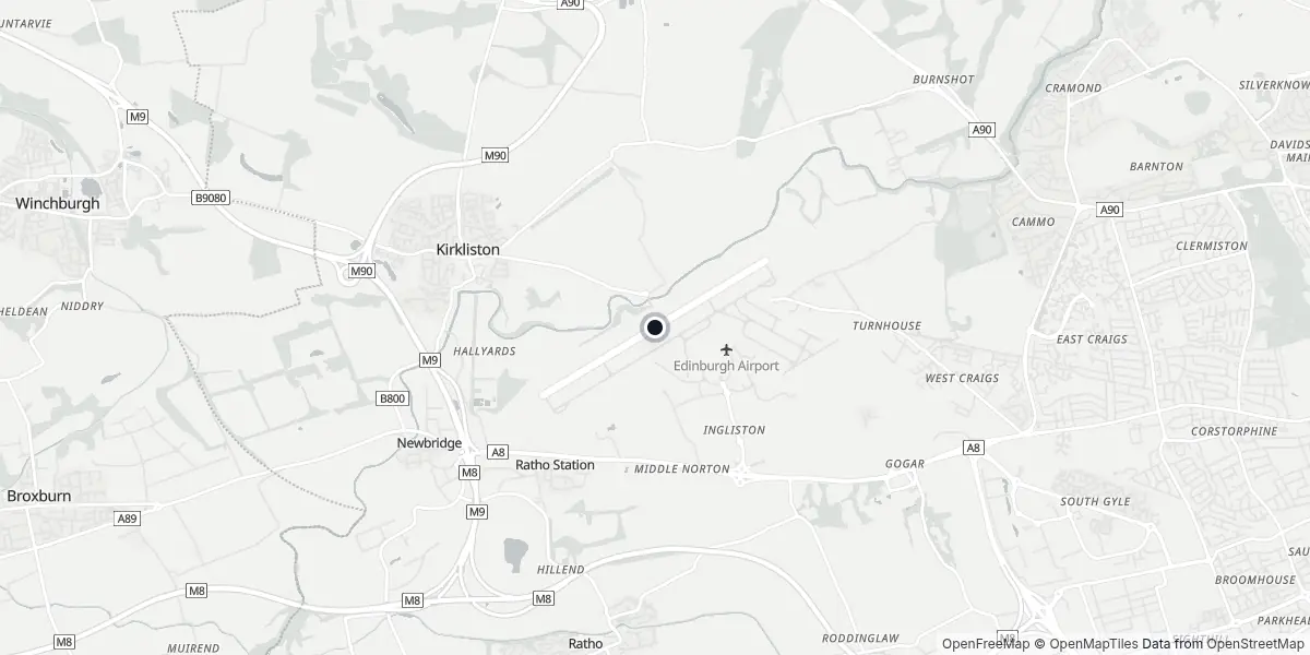 Mappa dell'Aeroporto di Edimburgo