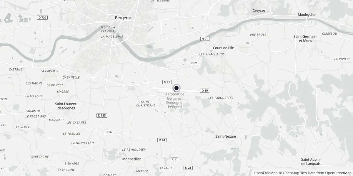 Mappa dell'Aeroporto di Bergerac - Roumanière