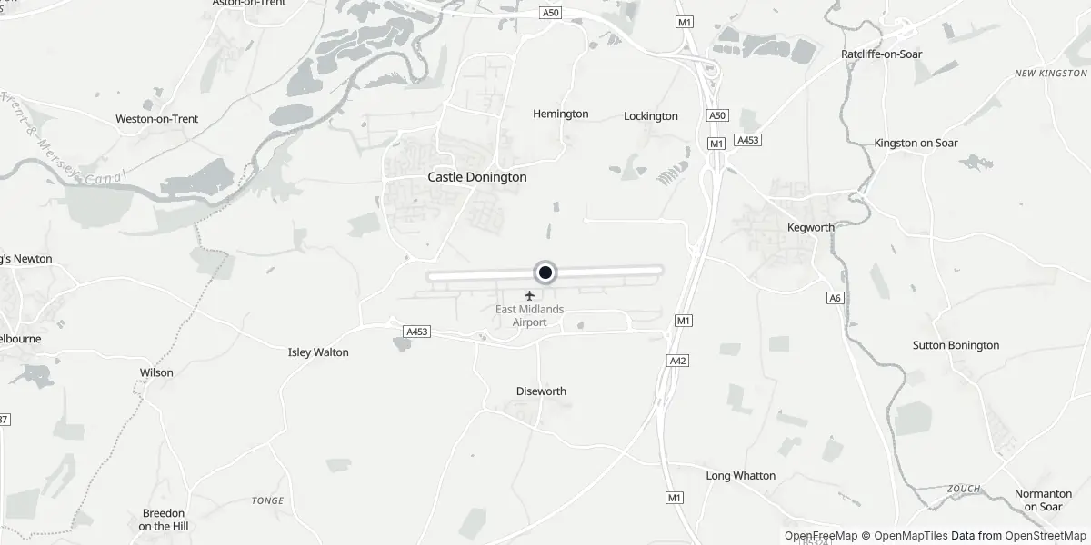 Mapa do Aeroporto de East Midlands