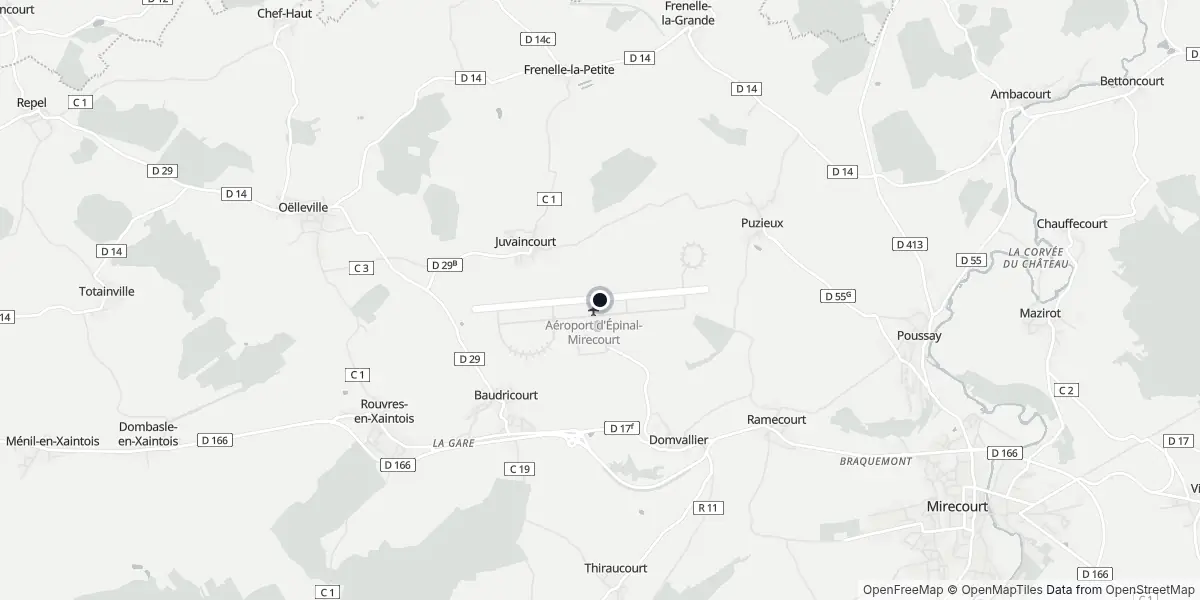 Mappa dell'Aeroporto di Épinal - Mirecourt