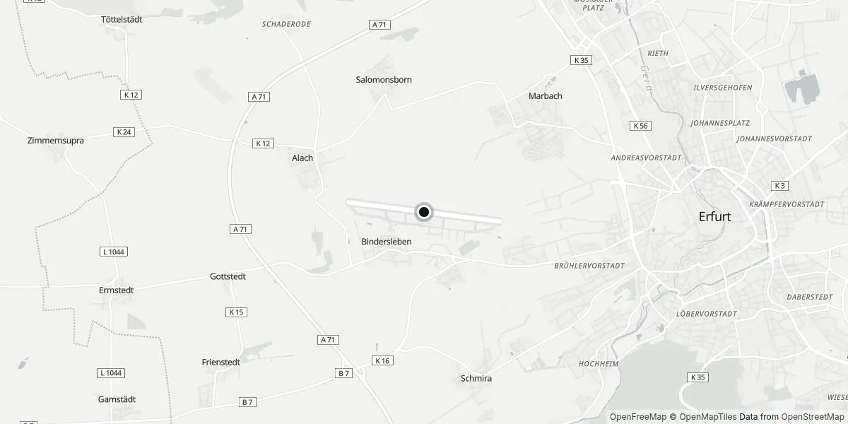 Mappa dell'Aeroporto di Erfurt