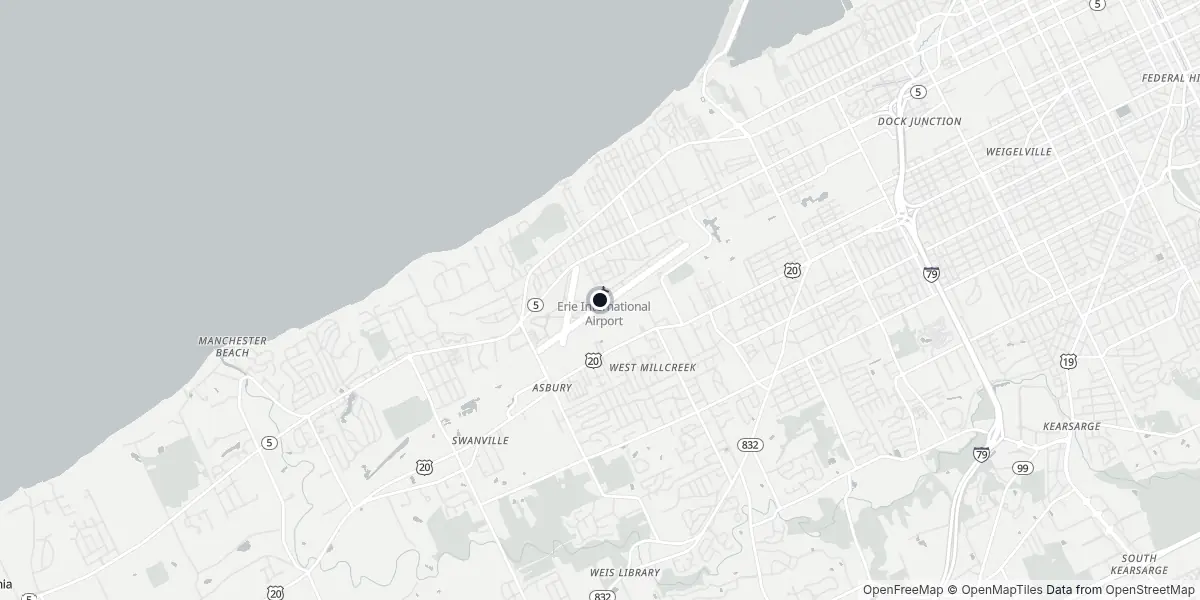 Mappa dell'Aeroporto di Erie - Tom Ridge Field
