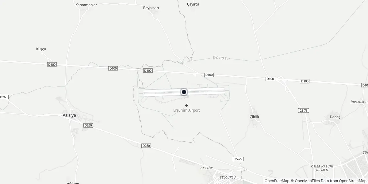 Mappa dell'Aeroporto di Erzurum