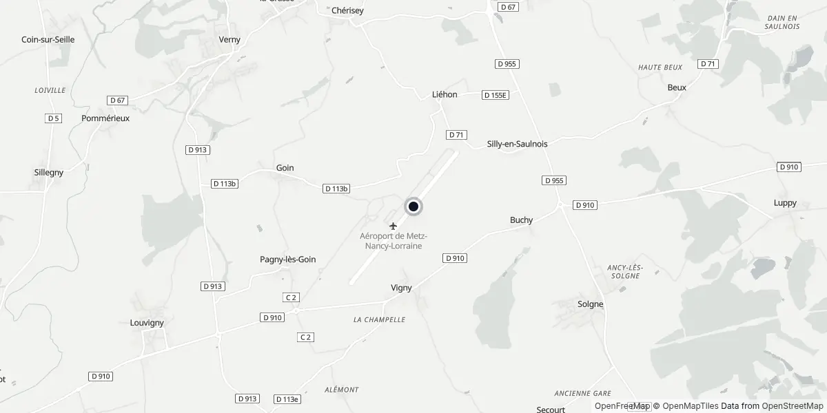Mappa dell'Aeroporto di Metz-Nancy - Lorena