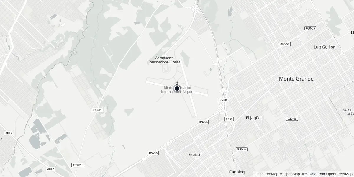 Mapa del Aeropuerto de Buenos Aires - Ministro Pistarini