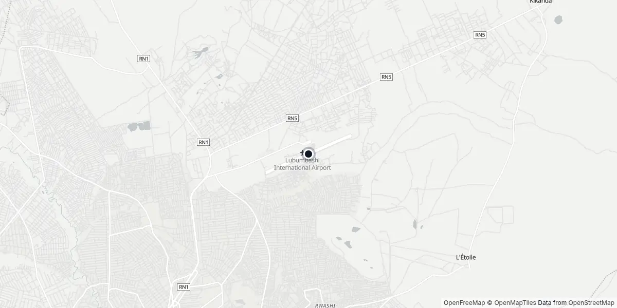 Mapa do Aeroporto de Lubumbashi