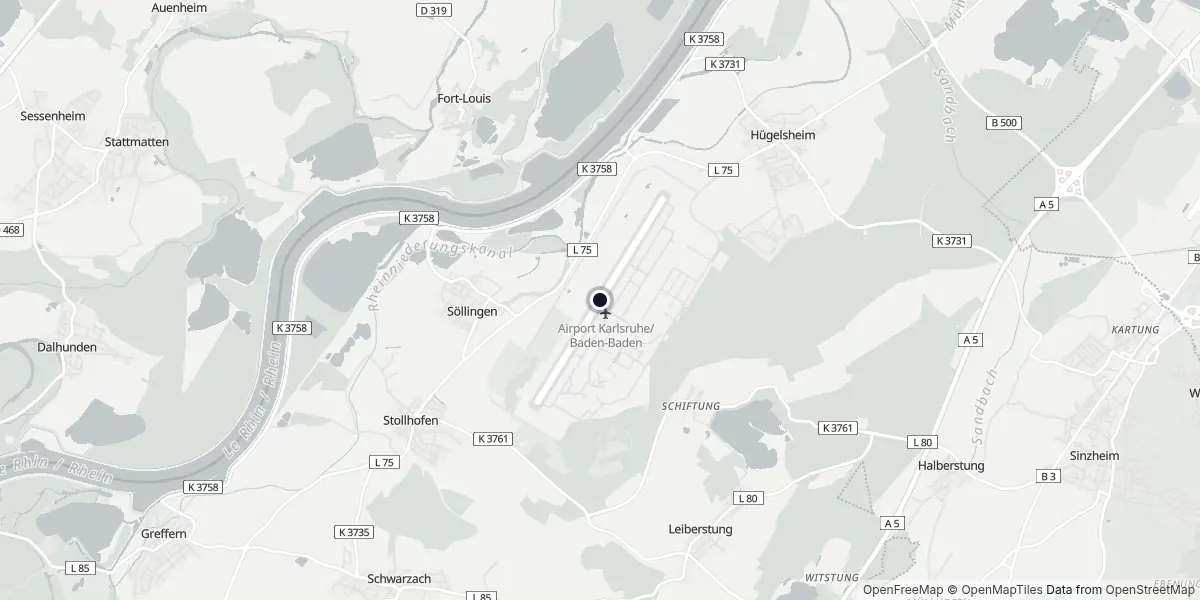 Mappa dell'Aeroporto di Karlsruhe - Baden-Baden