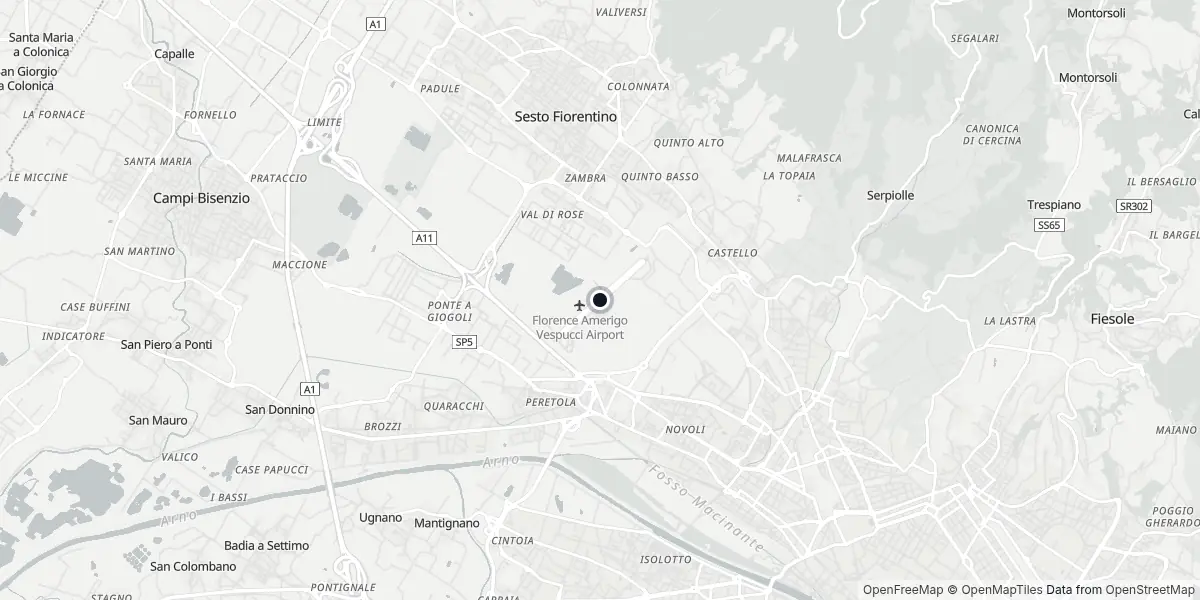 Mappa dell'Aeroporto di Firenze - Amerigo Vespucci