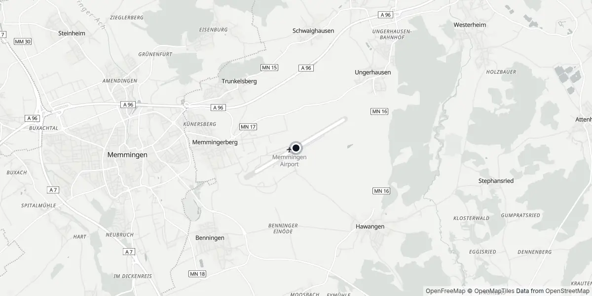 Mappa dell'Aeroporto di Memmingen - Allgäu