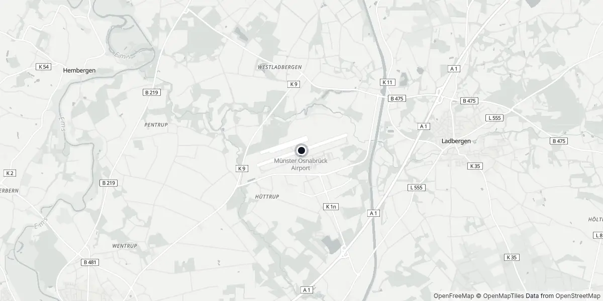 Mappa dell'Aeroporto di Münster - Osnabrück