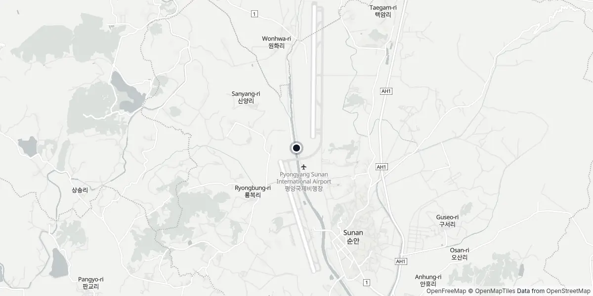Mappa dell'Aeroporto di Pyongyang - Sunan