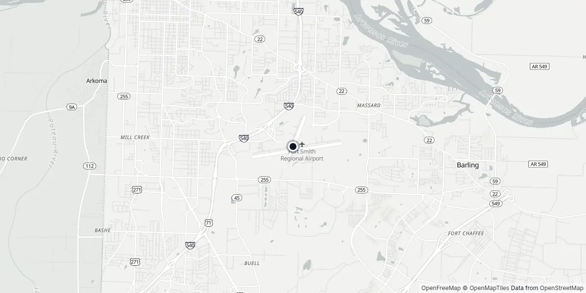 Mapa do Aeroporto de Fort Smith
