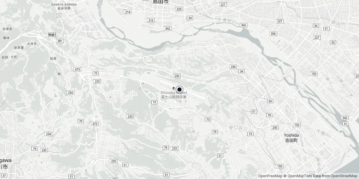 Mappa dell'Aeroporto di Shizuoka - Monte Fuji