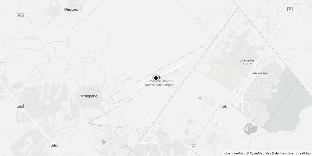 Mappa dell'Aeroporto di Gaborone - Seretse Khama