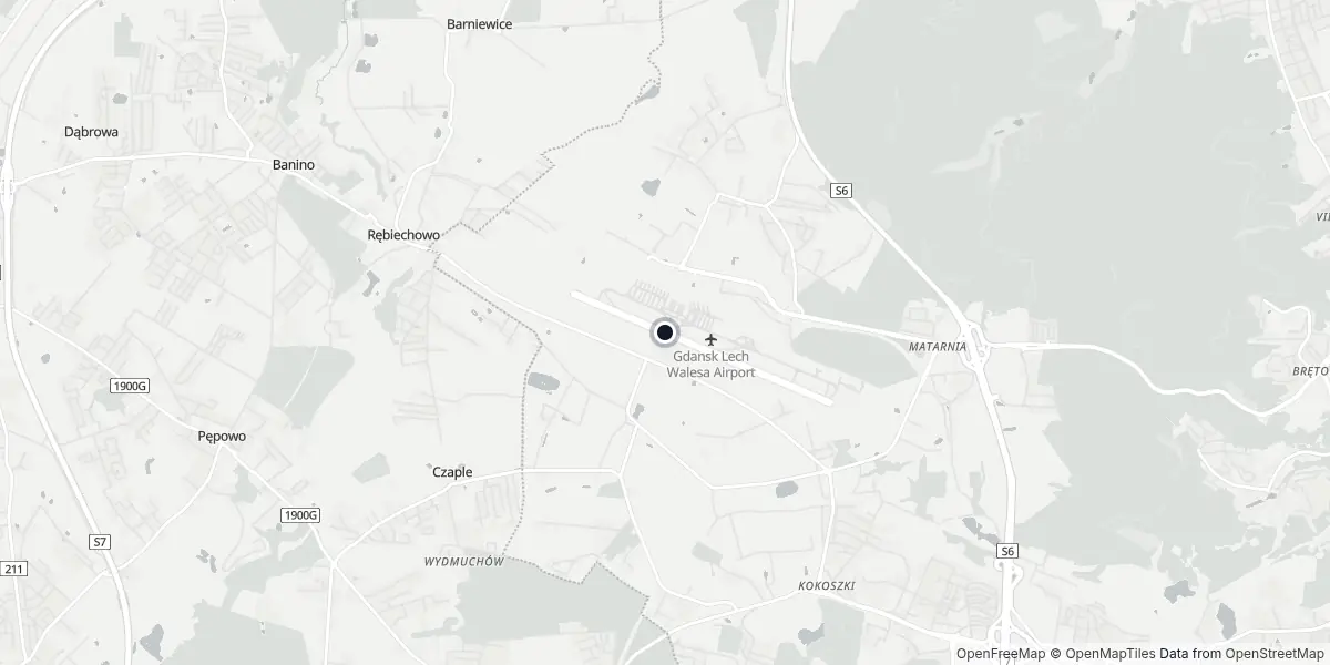 Mappa dell'Aeroporto di Danzica - Lech Wałęsa