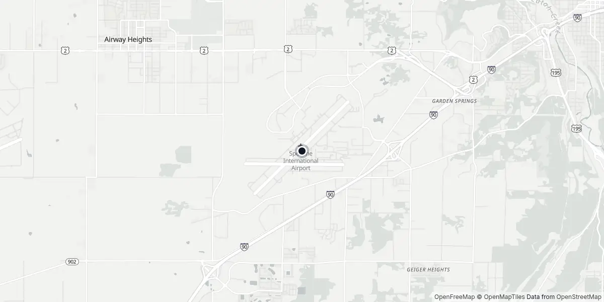 Mapa do Aeroporto de Spokane