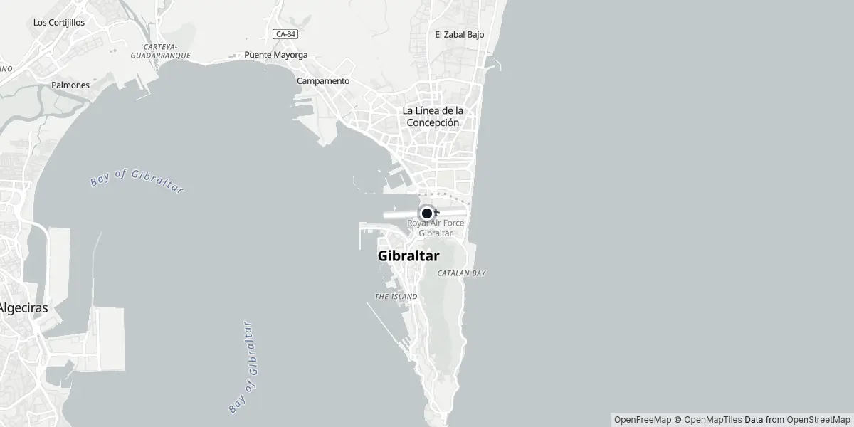 Mappa dell'Aeroporto di Gibilterra