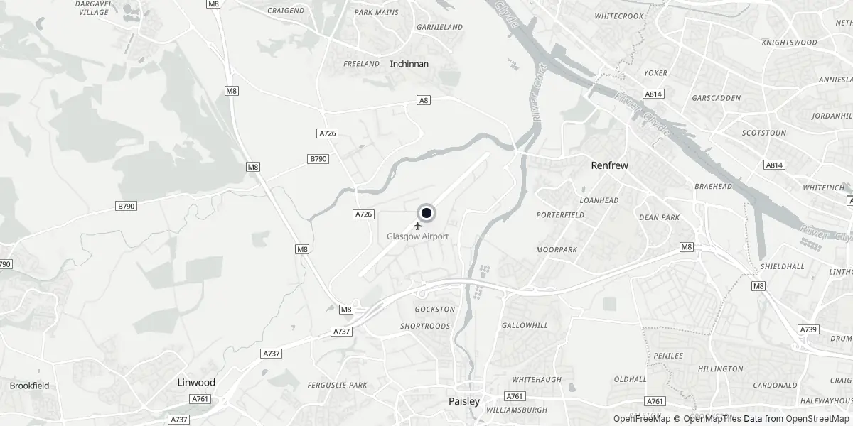 Mappa dell'Aeroporto di Glasgow