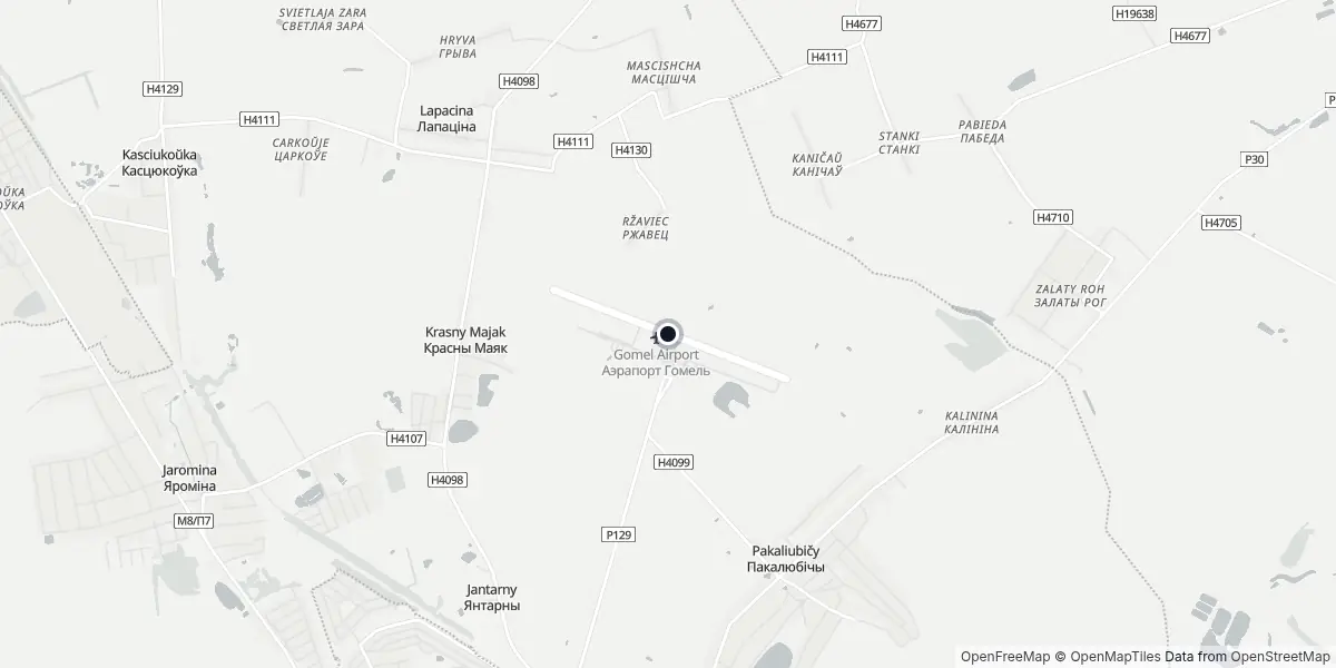 Mappa dell'Aeroporto di Homel'