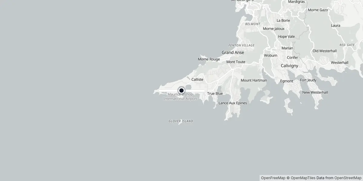 Mapa do Aeroporto de Grenada - Point Salines