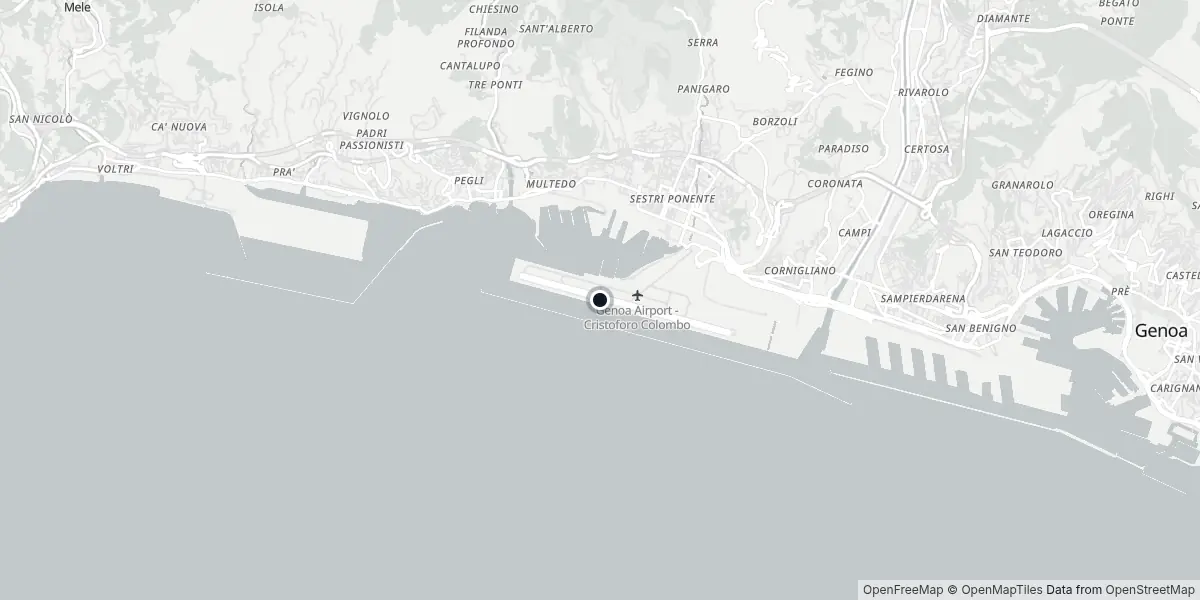 Mapa do Aeroporto de Genova - Cristoforo Colombo