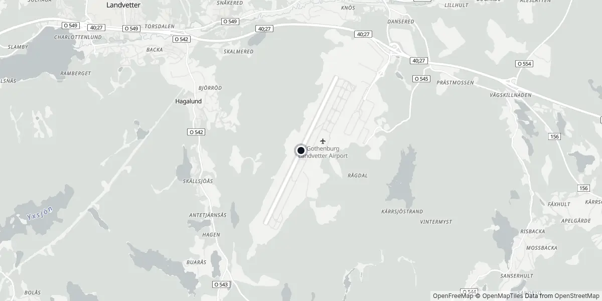 Mappa dell'Aeroporto di Göteborg - Landvetter