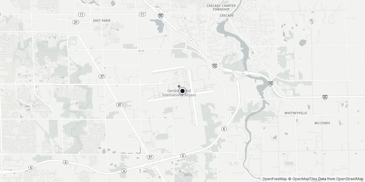 Mappa dell'Aeroporto di Grand Rapids - Gerald R. Ford