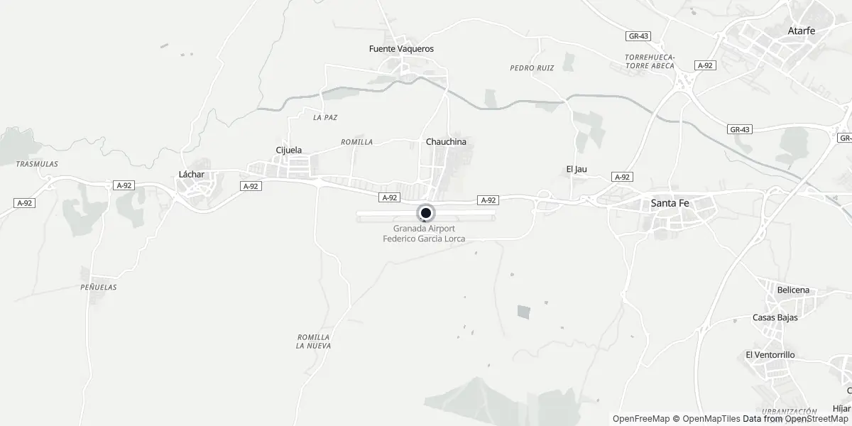 Mappa dell'Aeroporto di Granada - Federico García Lorca