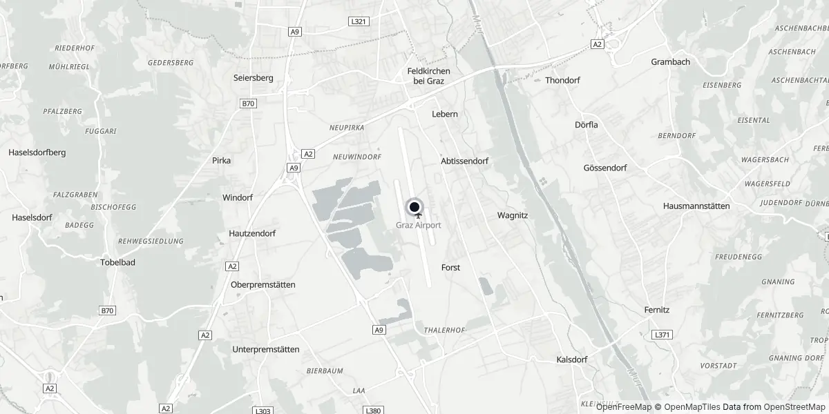 Mappa dell'Aeroporto di Graz