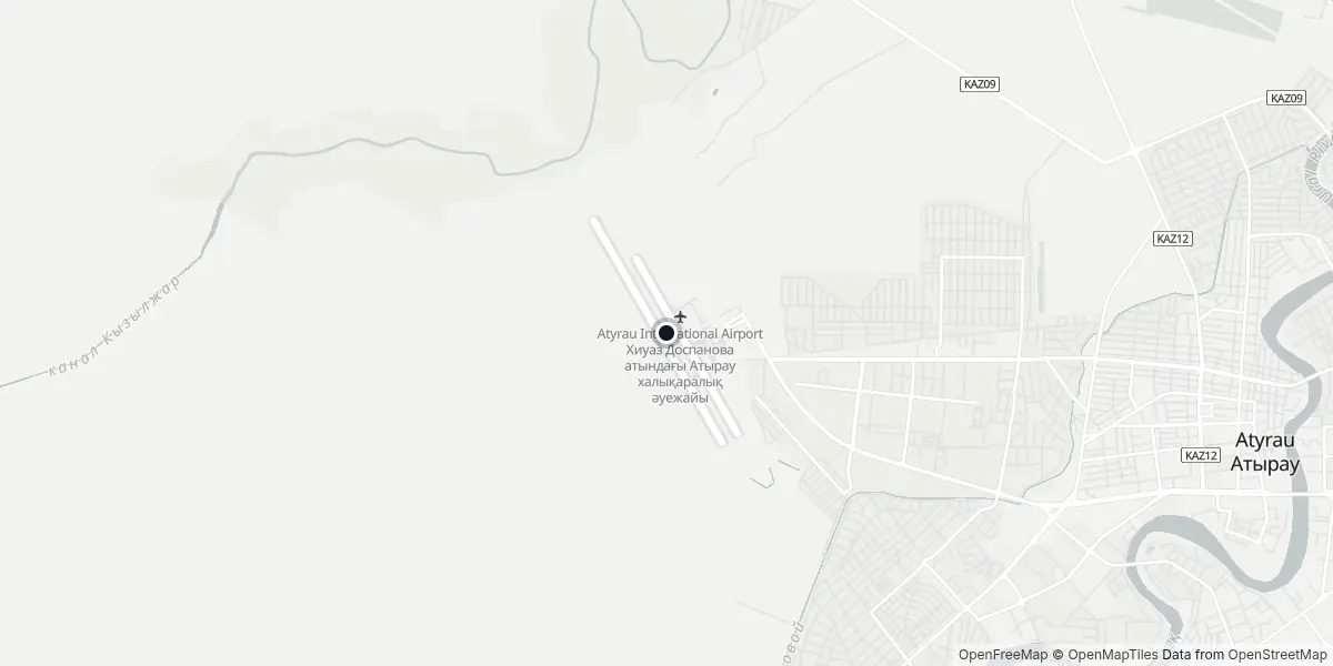 Mappa dell'Aeroporto di Atyrau