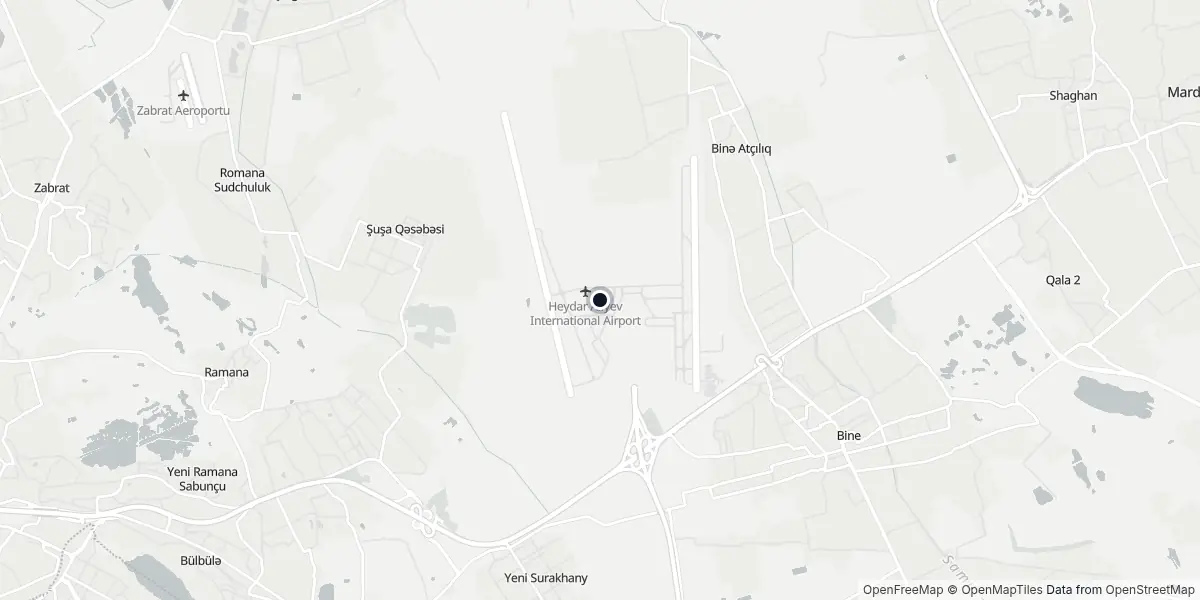 Kaart van Luchthaven Bakoe - Heydar Aliyev