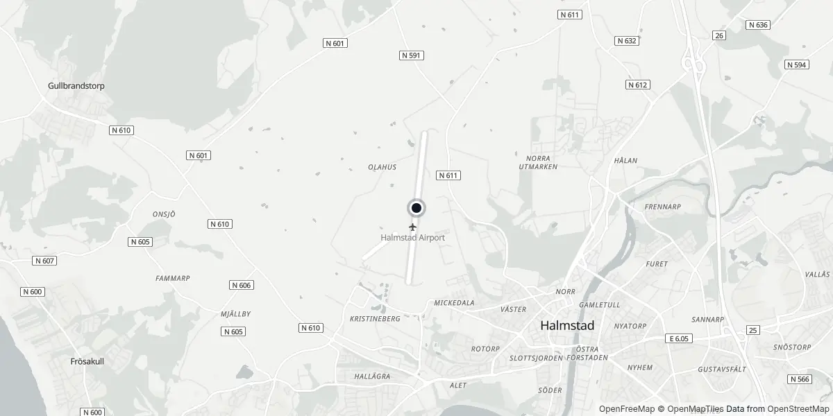 Mappa dell'Aeroporto di Halmstad