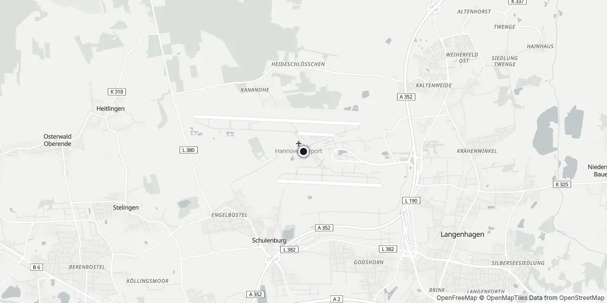 Mappa dell'Aeroporto di Hannover