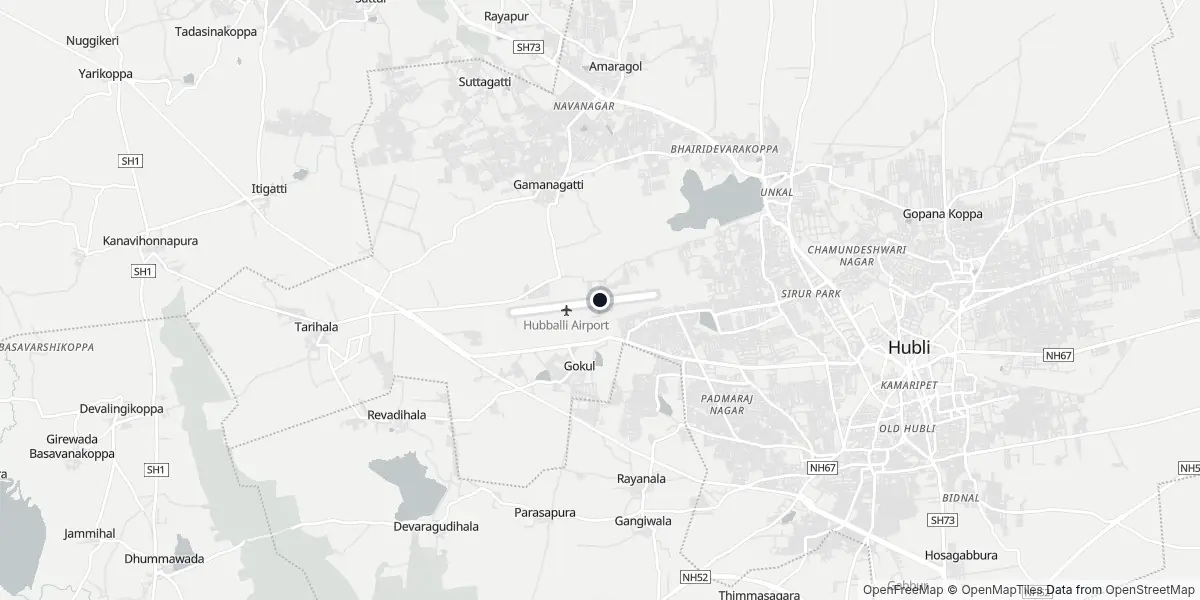 Mappa dell'Aeroporto di Hubli-Dharwad