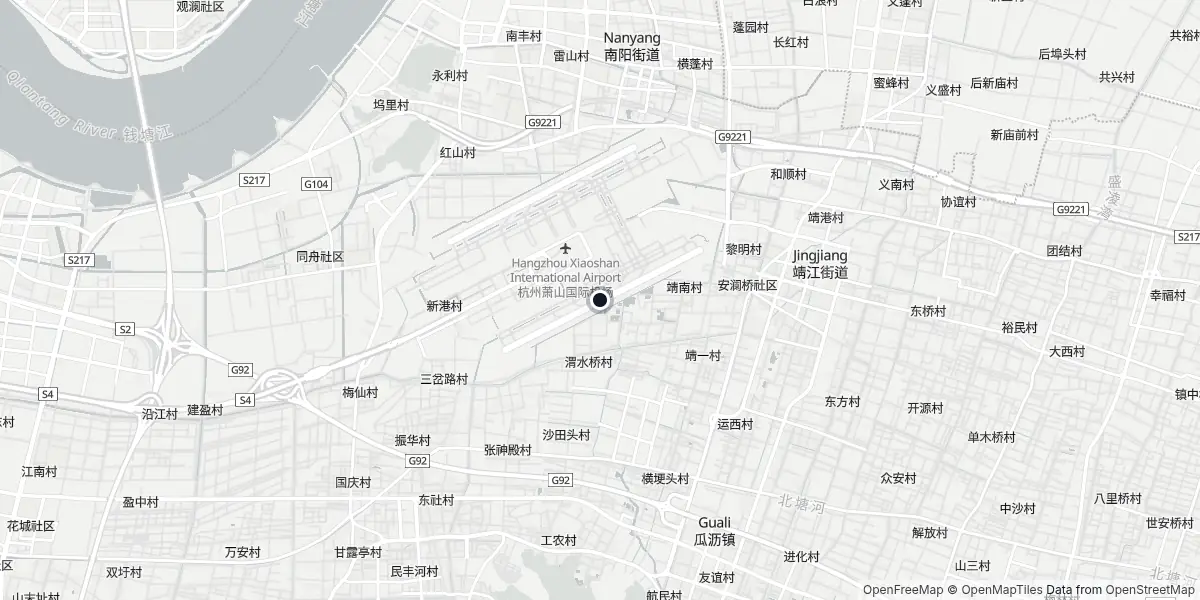 Mappa dell'Aeroporto di Hangzhou - Xiaoshan