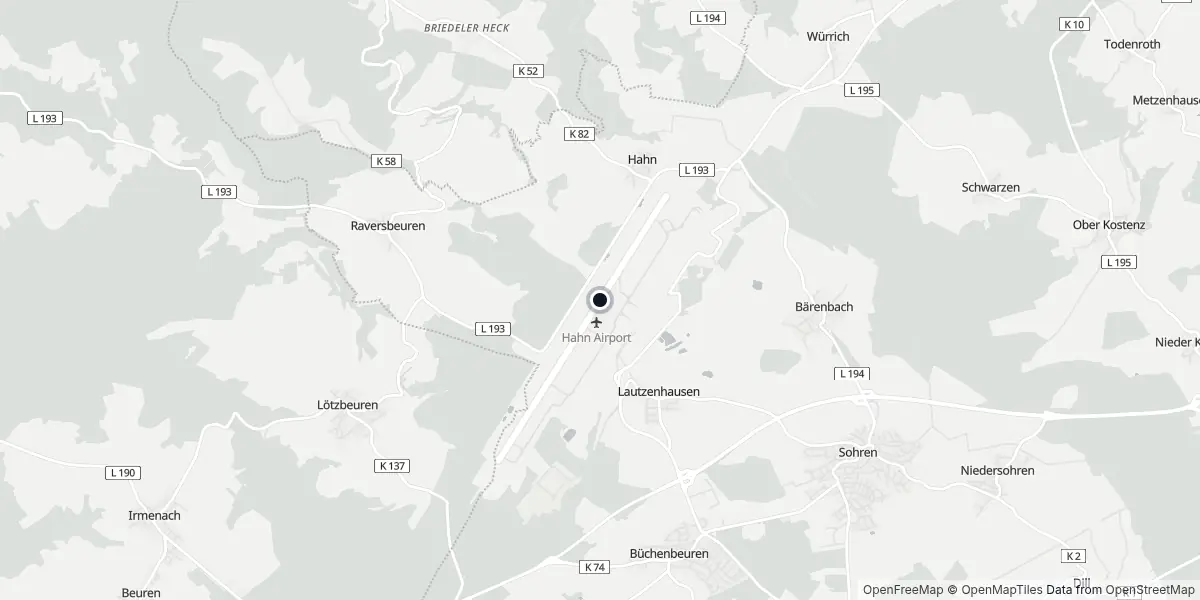 Mappa dell'Aeroporto di Francoforte-Hahn