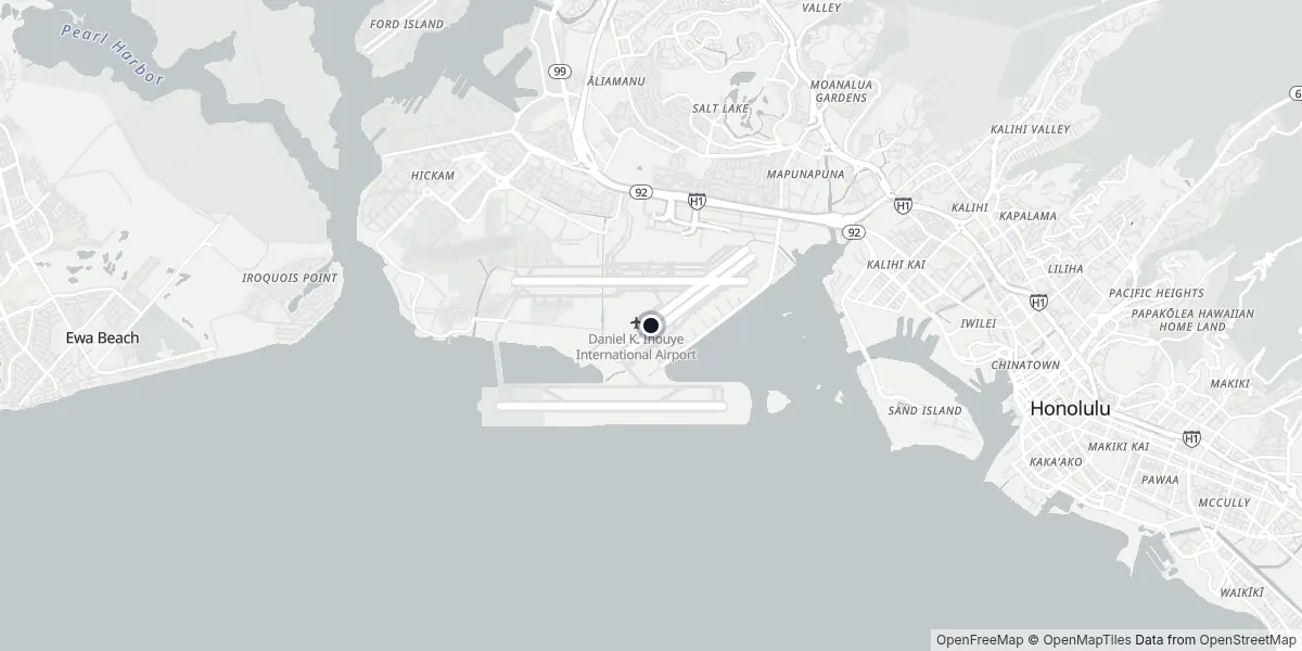 Mapa do Aeroporto de Honolulu