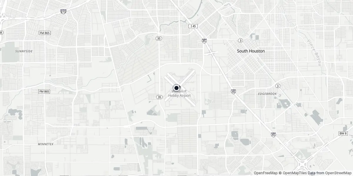 Mappa dell'Aeroporto di Houston - Hobby