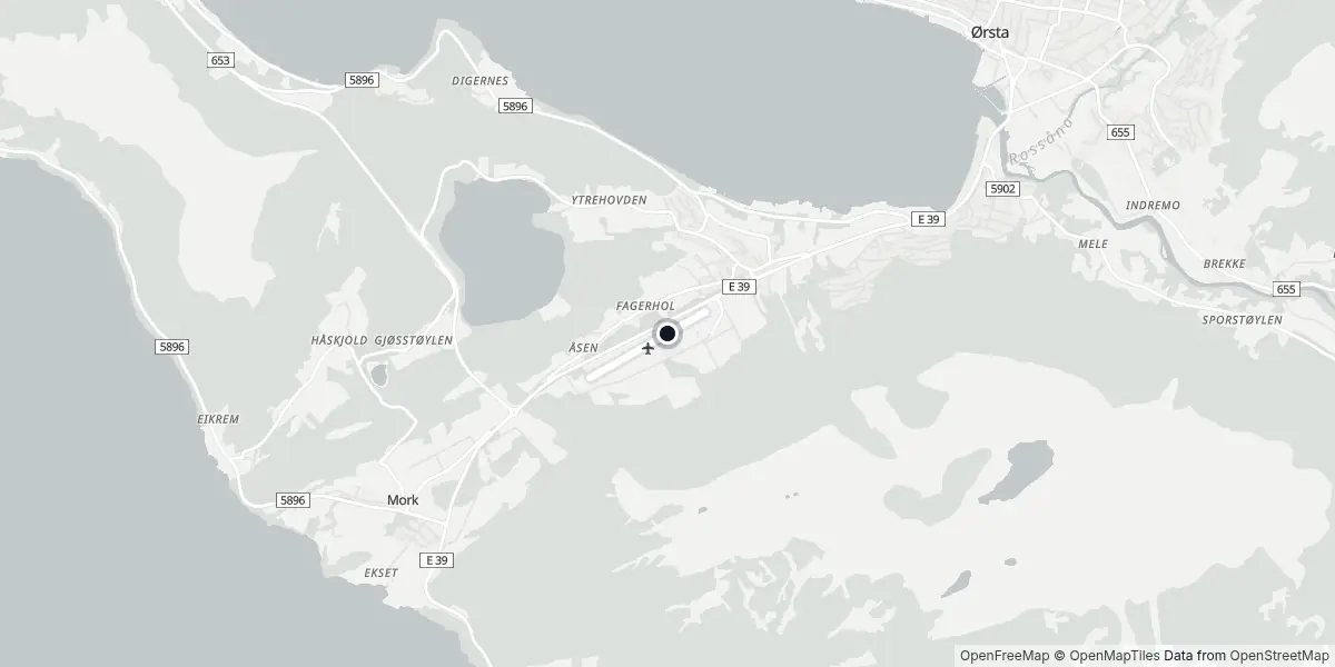 Mappa dell'Aeroporto di Ørsta-Volda - Hovden
