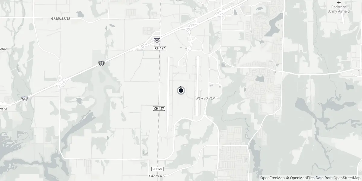 Mappa dell'Aeroporto di Huntsville - Carl T. Jones Field