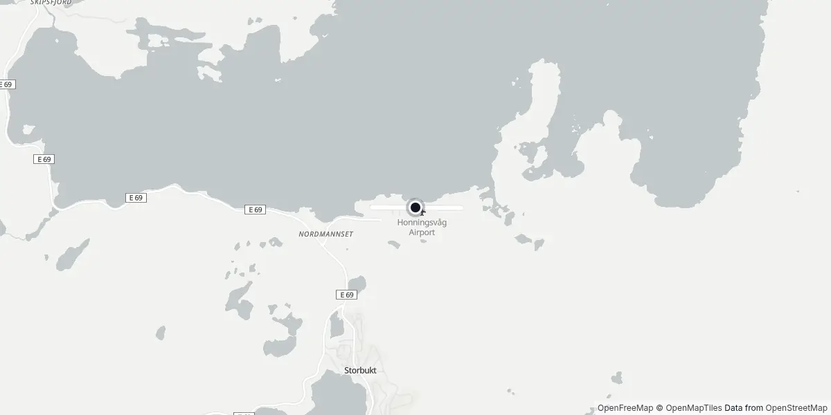 Mappa dell'Aeroporto di Honningsvåg - Valan