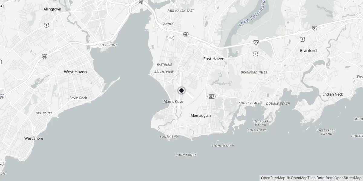 Mapa do Aeroporto de New Haven - Tweed