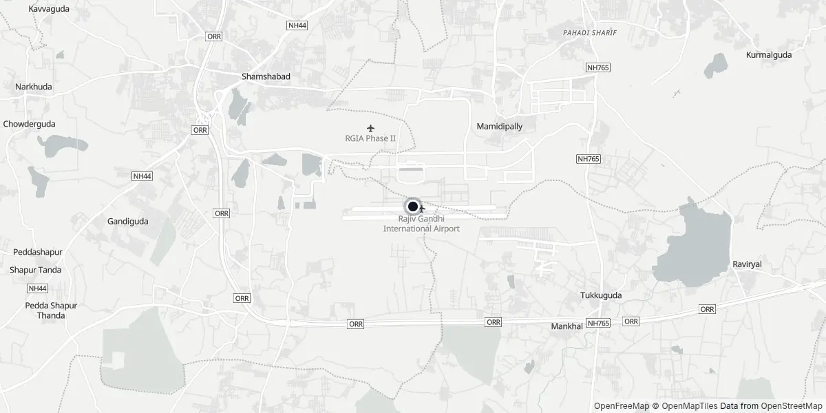 Mappa dell'Aeroporto di Hyderabad - Rajiv Gandhi