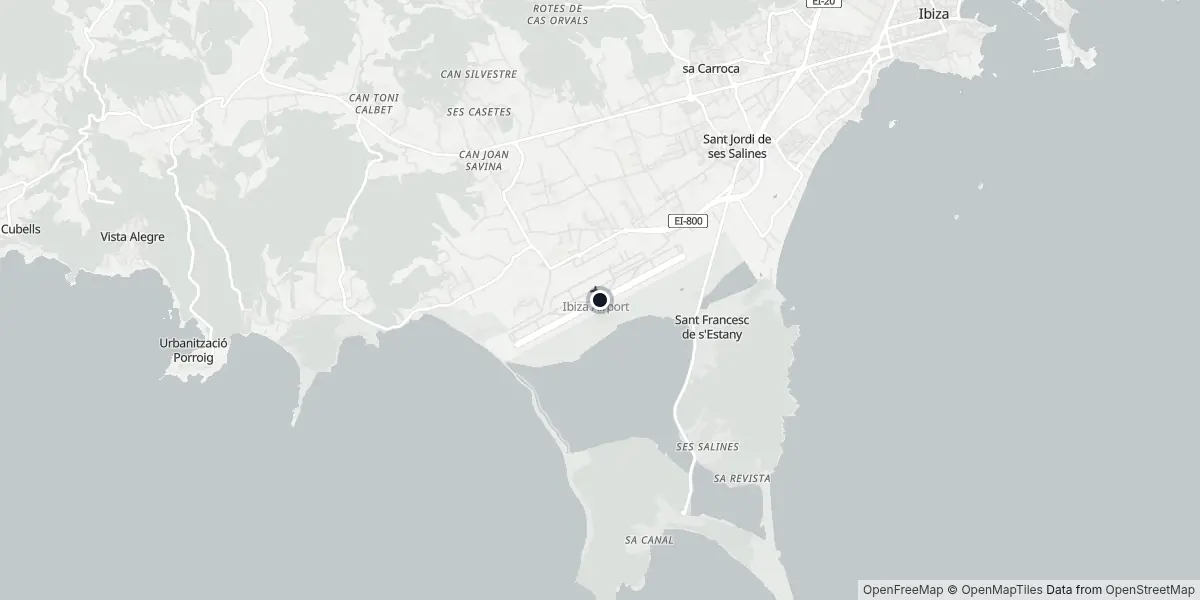 Mappa dell'Aeroporto di Ibiza