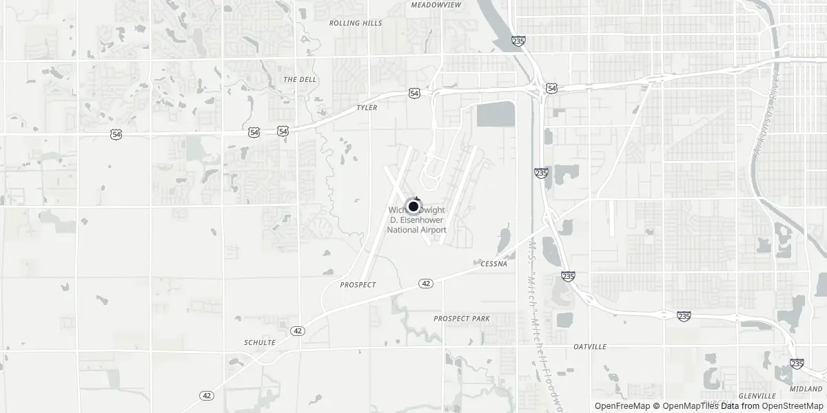 Mappa dell'Aeroporto di Wichita - Dwight D. Eisenhower