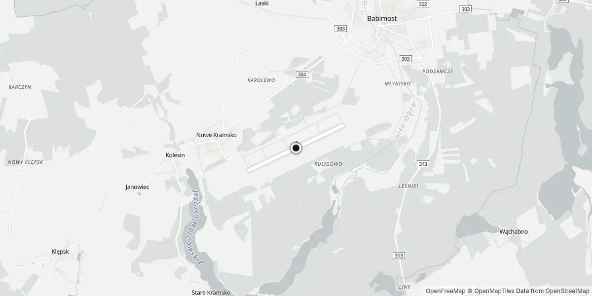 Mappa dell'Aeroporto di Zielona Góra - Babimost
