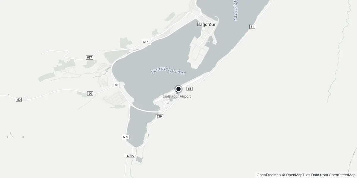 Mapa do Aeroporto de Ísafjördur
