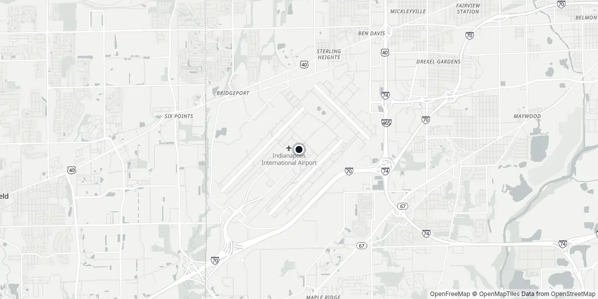 Mappa dell'Aeroporto di Indianapolis