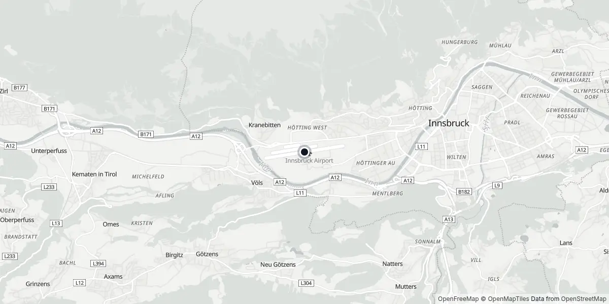 Mappa dell'Aeroporto di Innsbruck